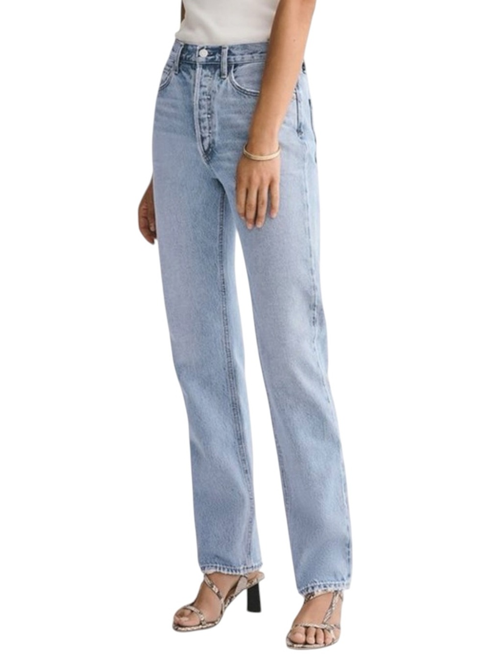 Agolde Lana Straight High Rise Jeans Riptide Wash